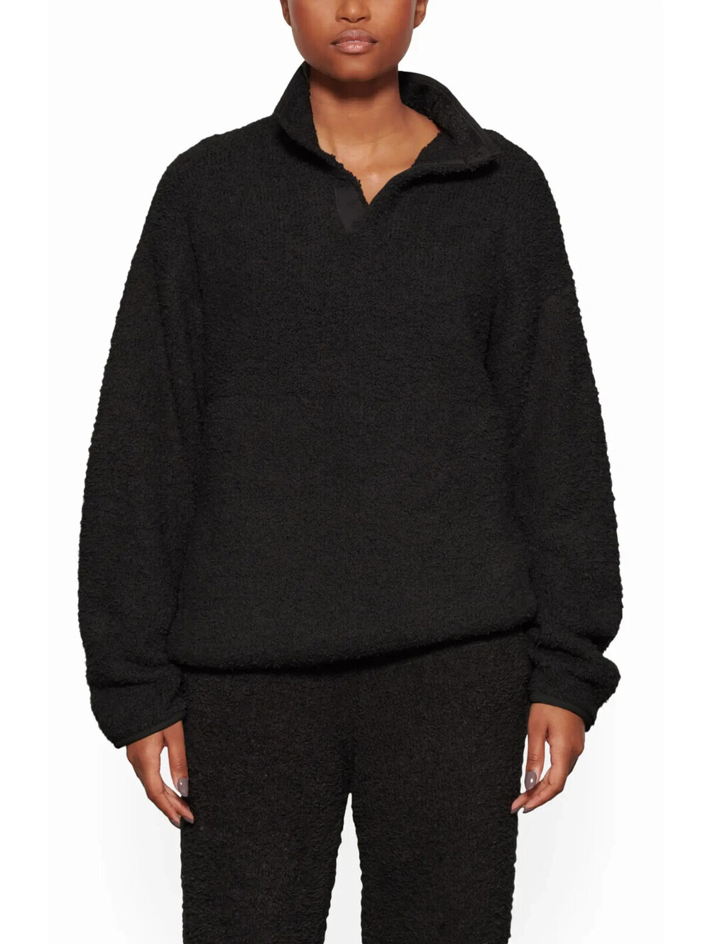 NEW, SKIMS Women's Cozy Knit Pullover Sweater in Black Sz 4x/5x #T4100